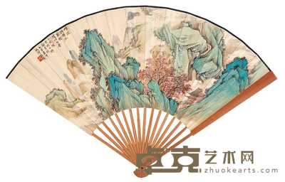 徐曦 卫克强 峰回路转 书法 成扇 50×18cm